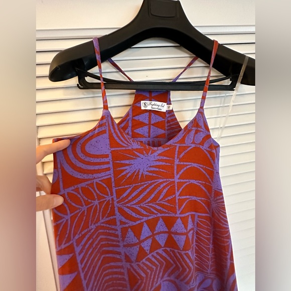 Fighting Eel Dress Maxine Midi Vintage Block Print XS - Picture 2 of 7